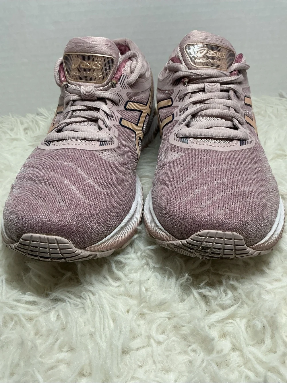 ASICS Gel Nimbus 22 Rose Gold Watershed Running Shoes Women 8.5 1012A587 EUC